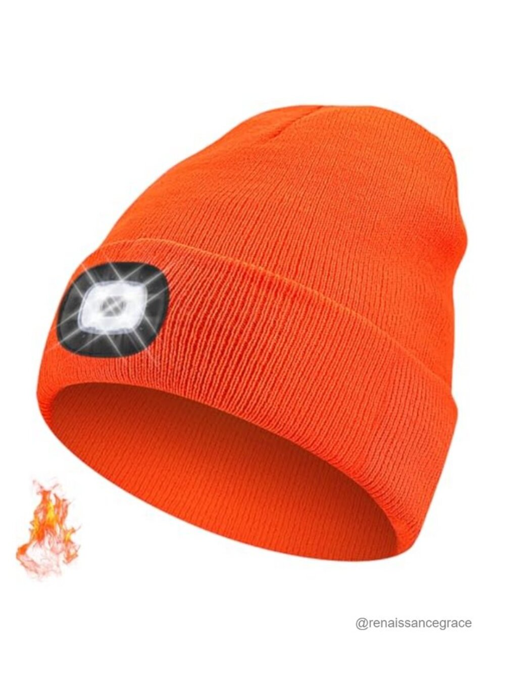 Unisex LED Beanie Hat Rechargeable Headlamp Cap Hands-Free Light for Outdoor
